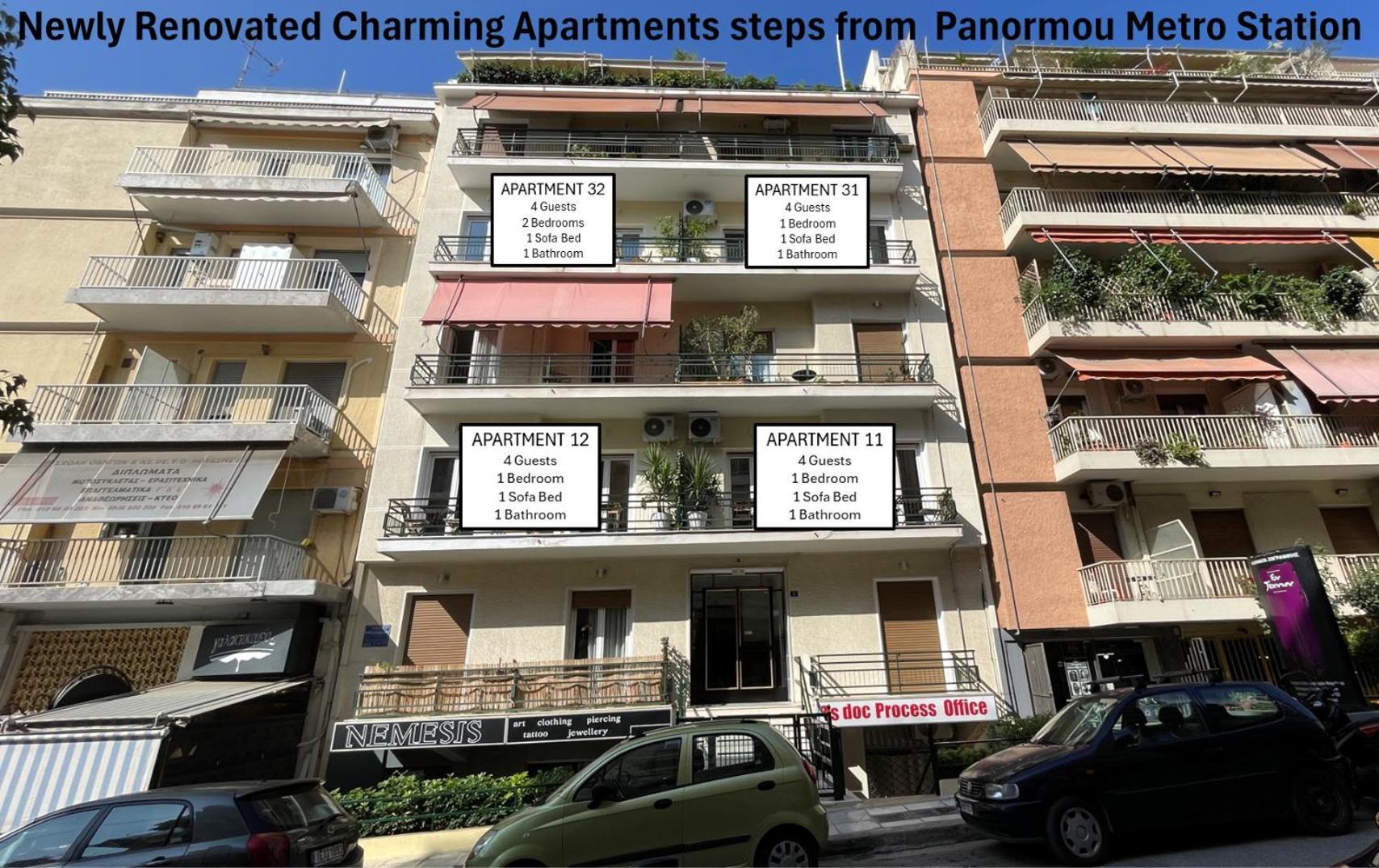 4 Newly Renovated Charming Apartments Steps From Panormou Metro Station Atenas Exterior foto
